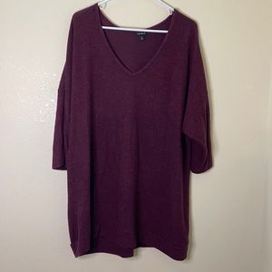 Torrid dark purple, quarter sleeve, light weight sweater like shirt. Smoke free